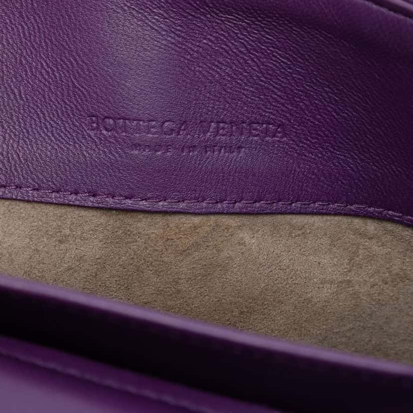 Bottega Veneta Small Bicolor Nappa Intrecciato Olimpia Shoulder Bag Purple Leather Very good condition - Box View