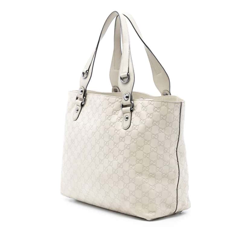 Gucci Guccissima Icon Bit Tote White Leather Good condition - Back View