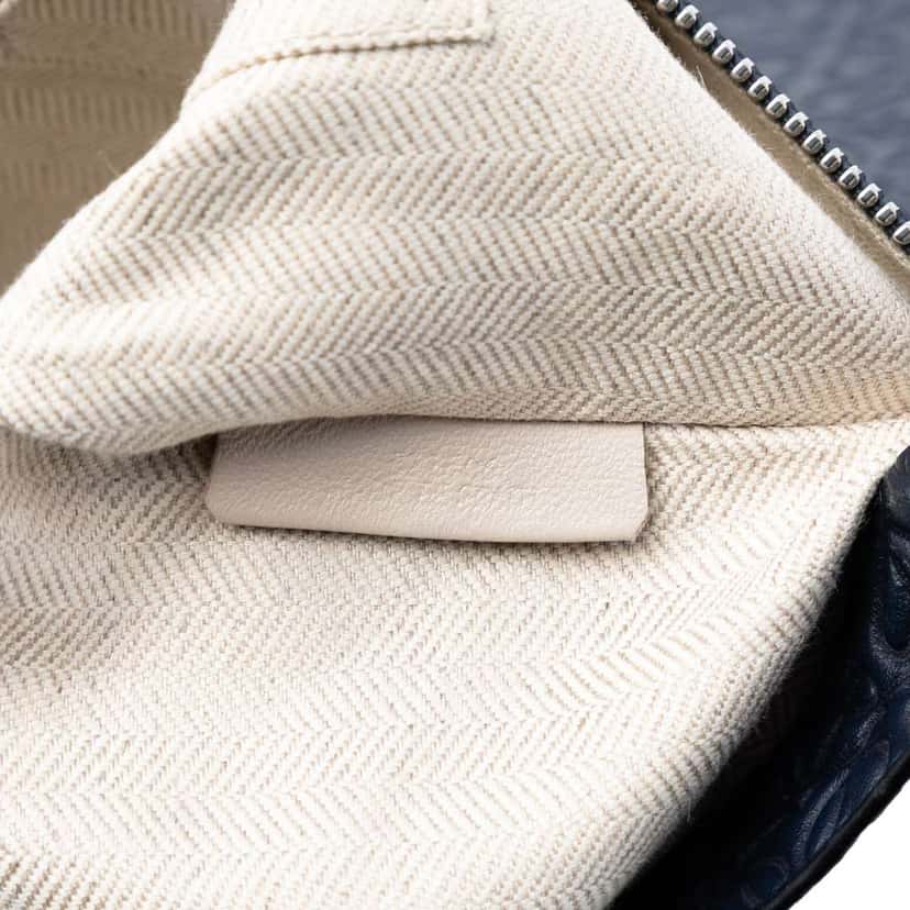 Loewe Embossed Anagram Leather Repeat T Clutch Blue Leather Good condition - Box View
