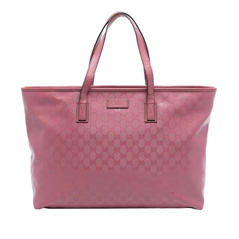 Gucci Large GG Imprime Tote Pink Canvas Good condition - Front View