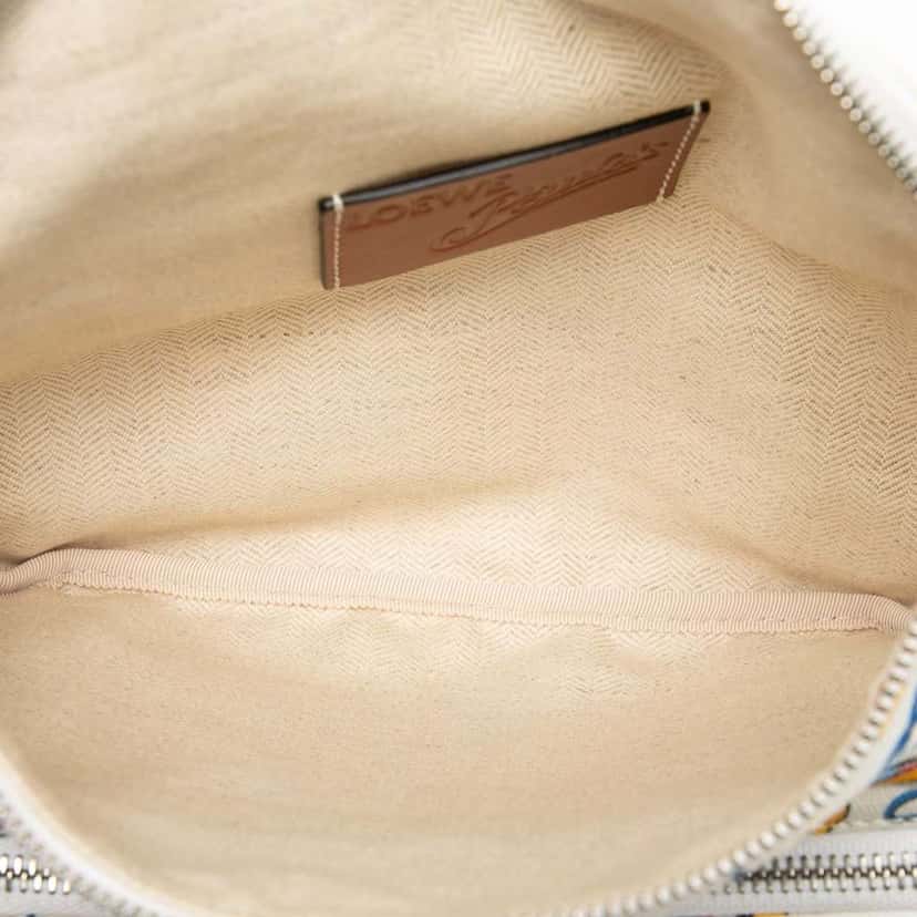 Loewe Paulas Ibiza Printed Canvas Belt Bag White Canvas Good condition - Model View