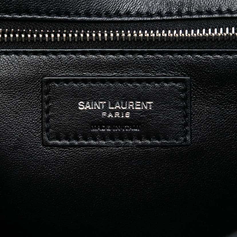 Saint Laurent Quilted Lambskin Studded Monogram Gaby Shoulder Bag Black Leather Very good condition - Box View