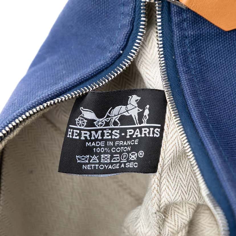 Hermès Small Toile Bride A Brac Case Blue Canvas Good condition - Box View