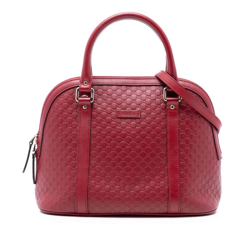 Gucci Medium Microguccissima Dome Satchel Red Leather Very good condition - Front View