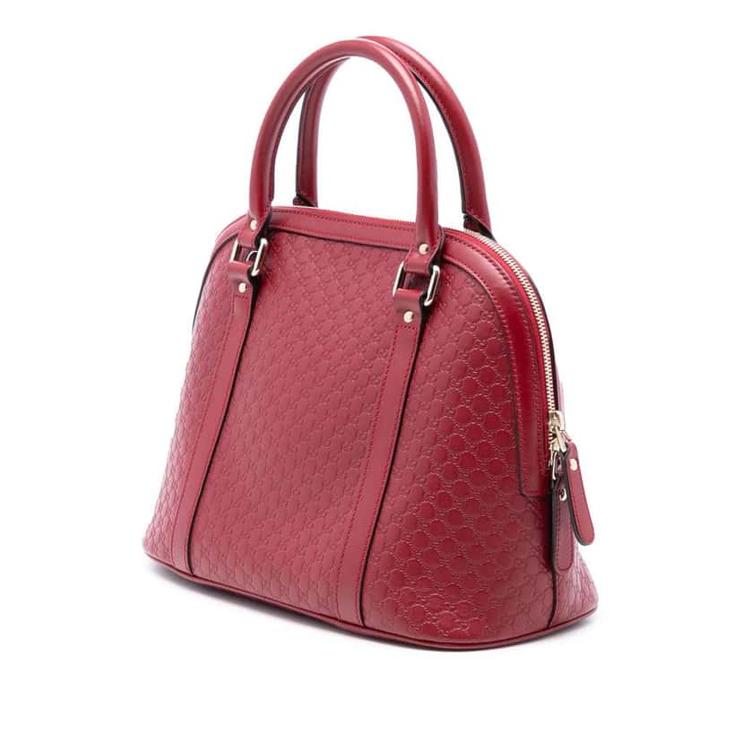 Gucci Medium Microguccissima Dome Satchel Red Leather Very good condition - Back View
