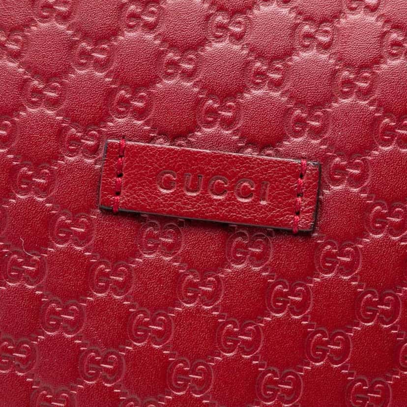 Gucci Medium Microguccissima Dome Satchel Red Leather Very good condition - Box View