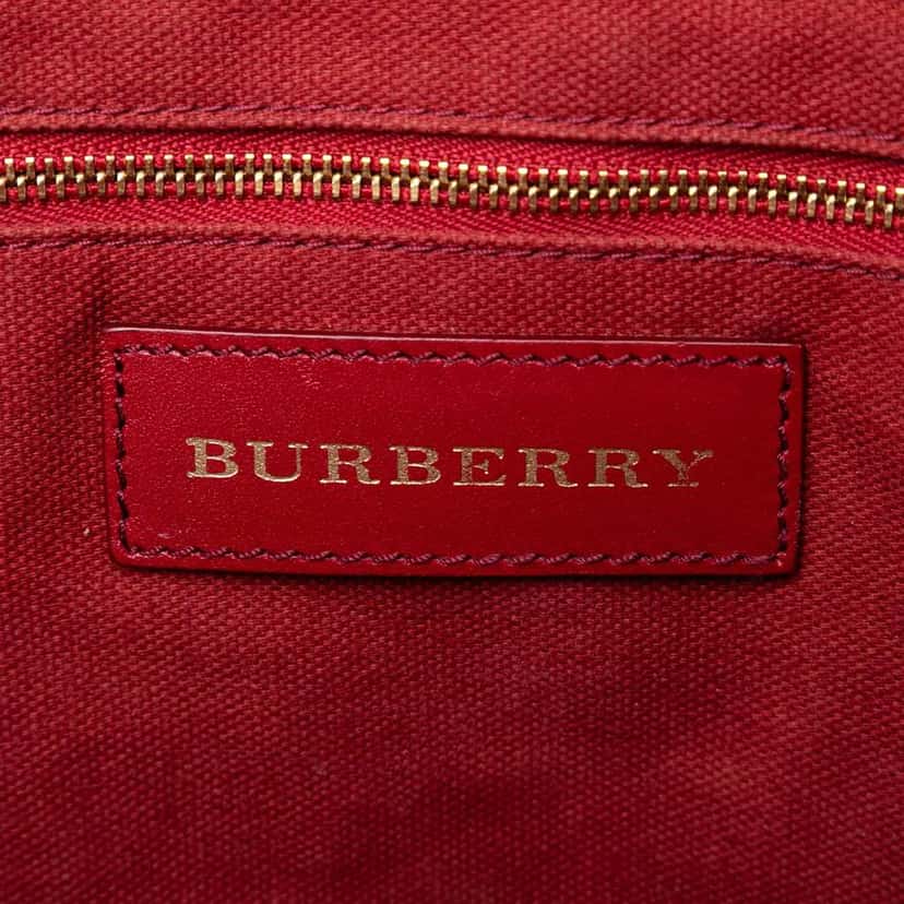 Burberry Small Haymarket Check Coated Canvas Gladstone Satchel Brown Canvas Good condition - Box View