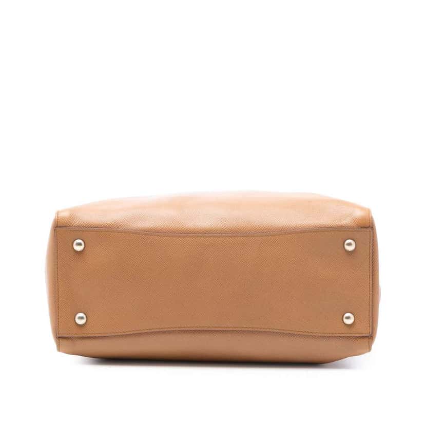 Prada Saffiano Cuir Satchel Brown Leather Very good condition - Inside View