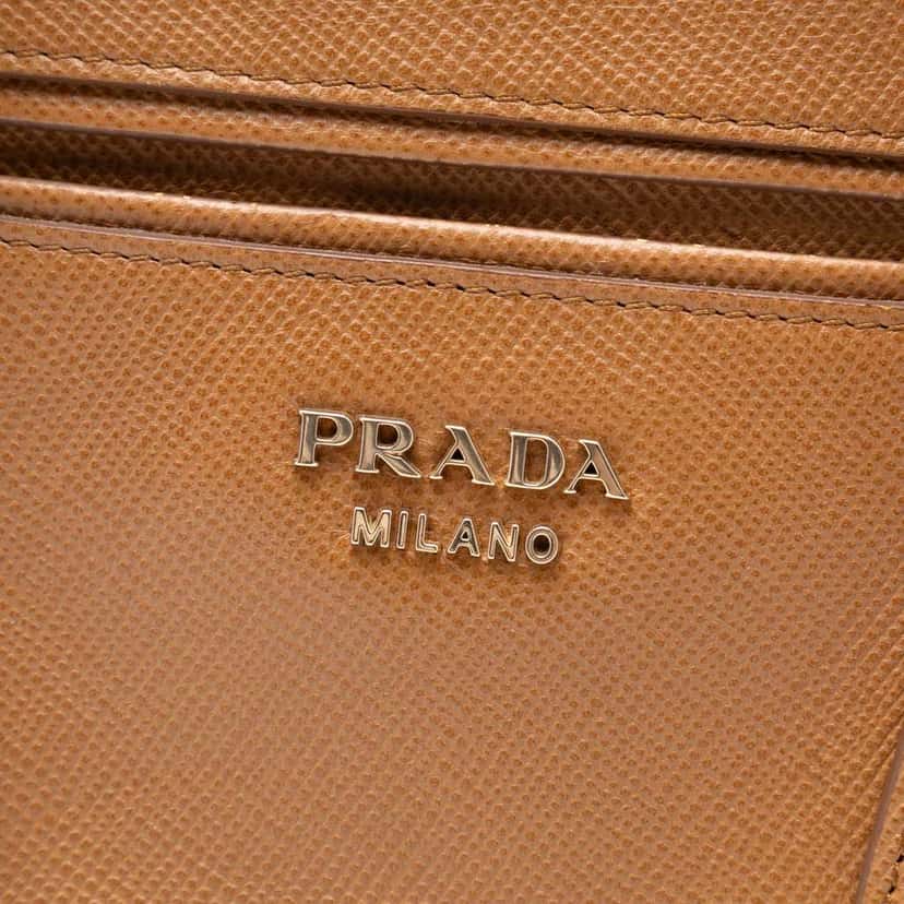 Prada Saffiano Cuir Satchel Brown Leather Very good condition - Box View