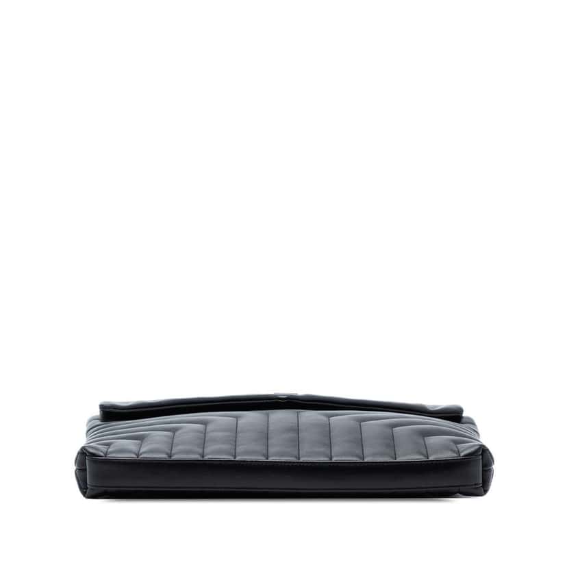 Saint Laurent Matelasse Calfskin Monogram LouLou Document Clutch Black Leather Good condition - Inside View