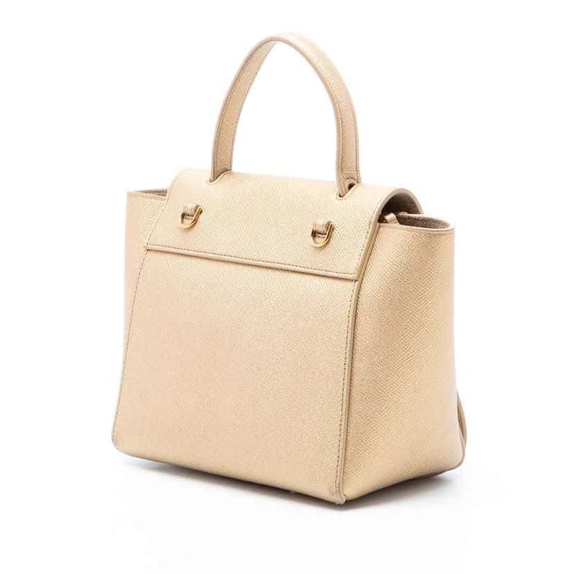 Celine Nano Grained Calfskin Belt Bag Gold Leather Good condition - Back View