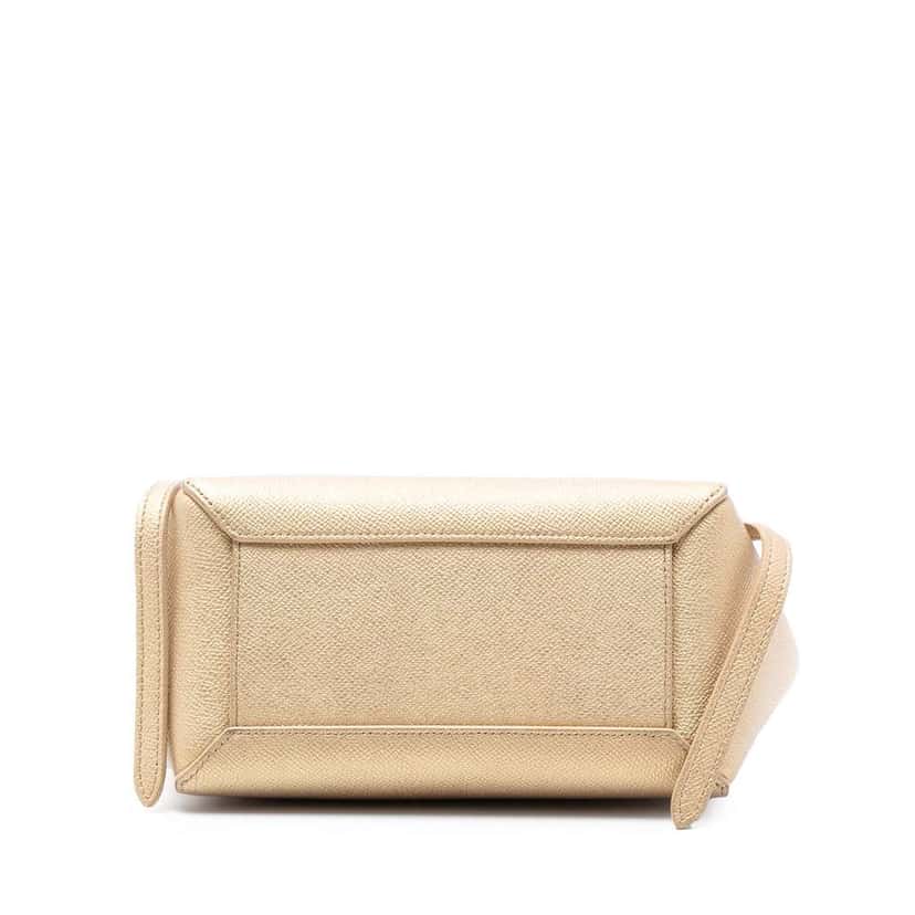 Celine Nano Grained Calfskin Belt Bag Gold Leather Good condition - Inside View