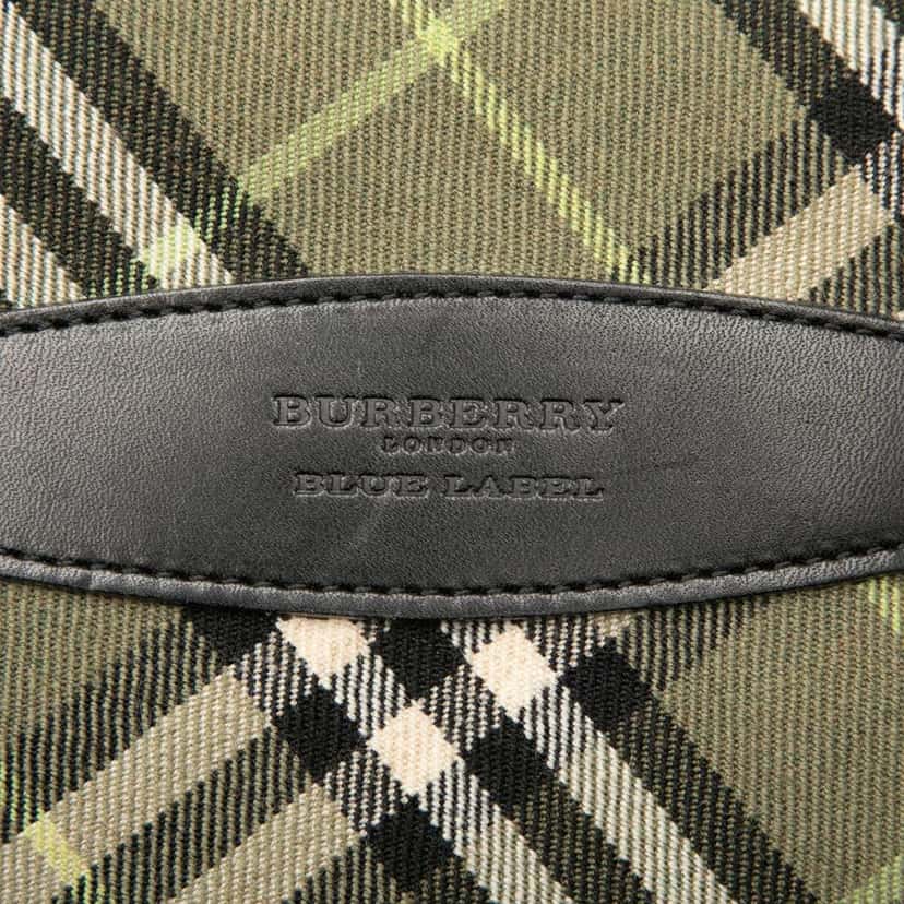 Burberry Nova Check Canvas Shoulder Bag Green Canvas Good condition - Box View