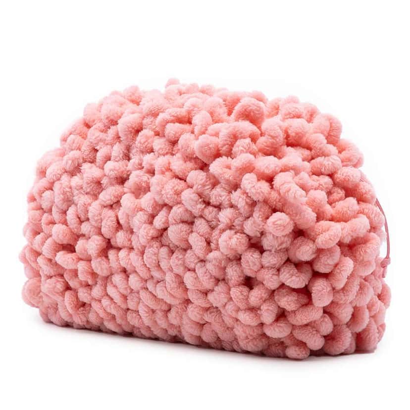 Bottega Veneta Teen Chenille The Pouch Crossbody Pink Polyester Very good condition - Back View