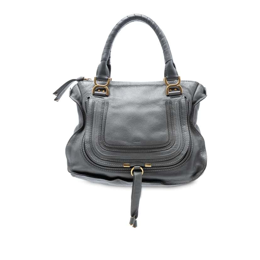 Chloé Medium Leather Marcie Satchel Grey Leather Good condition - Front View