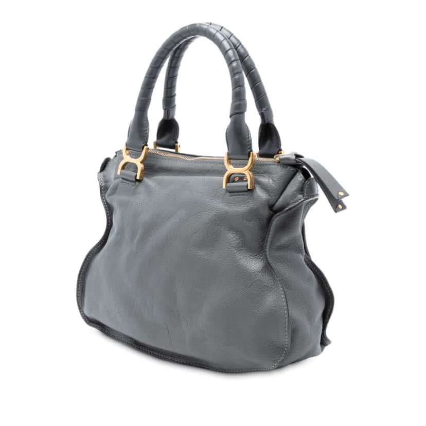 Chloé Medium Leather Marcie Satchel Grey Leather Good condition - Back View