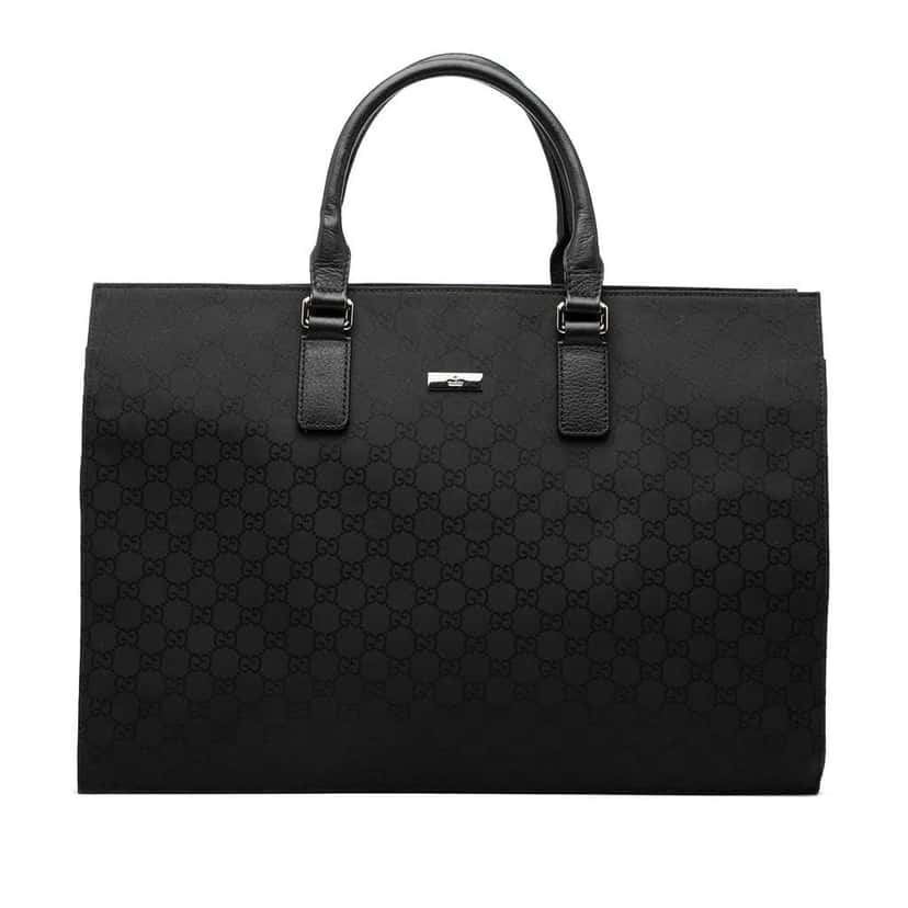 Gucci GG Nylon Executive Business Bag Black Good condition - Front View