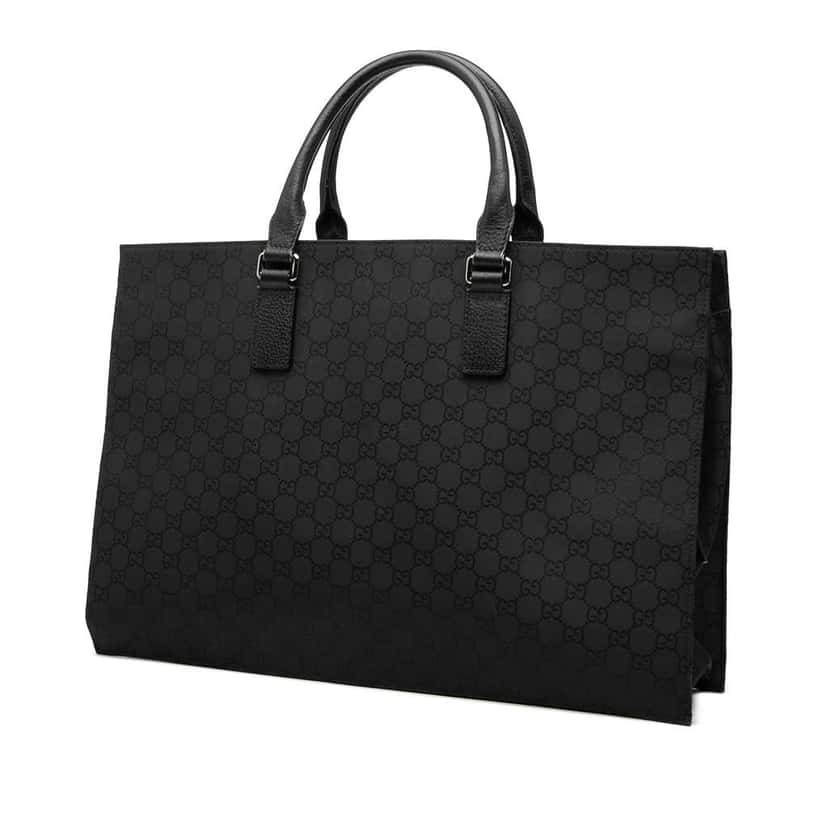 Gucci GG Nylon Executive Business Bag Black Good condition - Back View