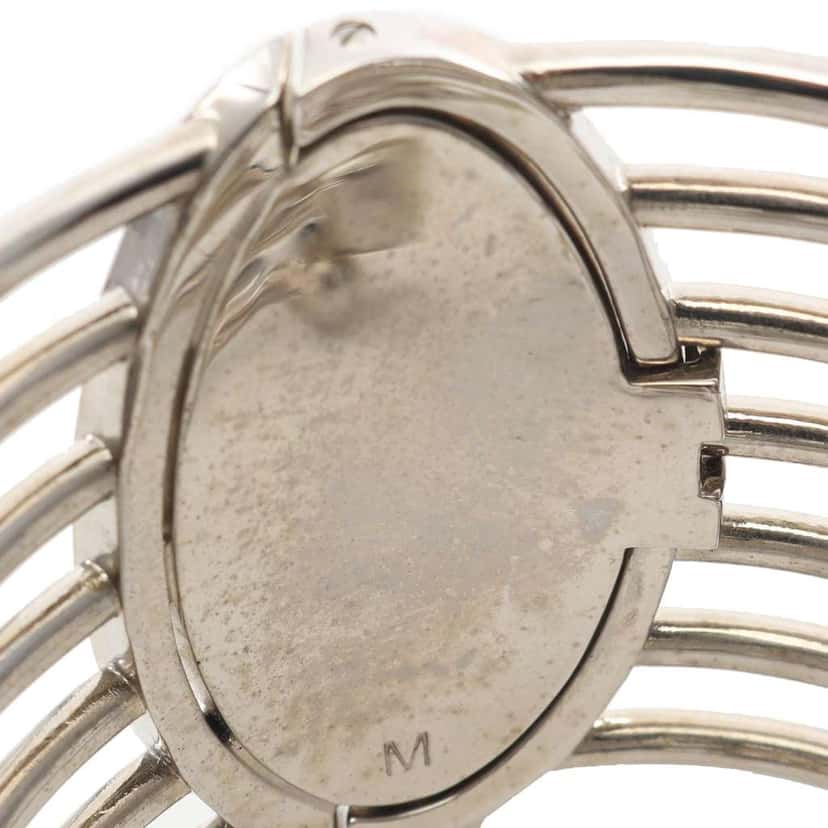 Dior Palladium Plated Faux Pearl Diorific Bangle Bracelet Silver Metal Good condition - Model View