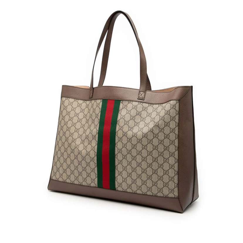 Gucci GG Supreme Ophidia Tote Brown Canvas Good condition - Back View