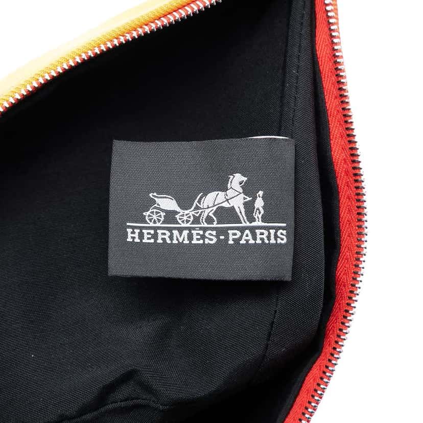 Hermès Mini Toile Palmyre Pouch Orange Canvas Good condition - Box View