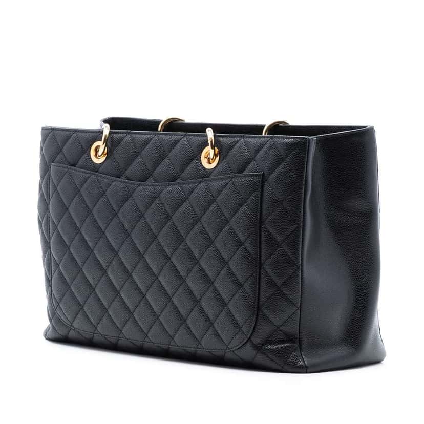 Chanel Caviar Grand Shopping Tote XL Black Leather Good condition - Back View