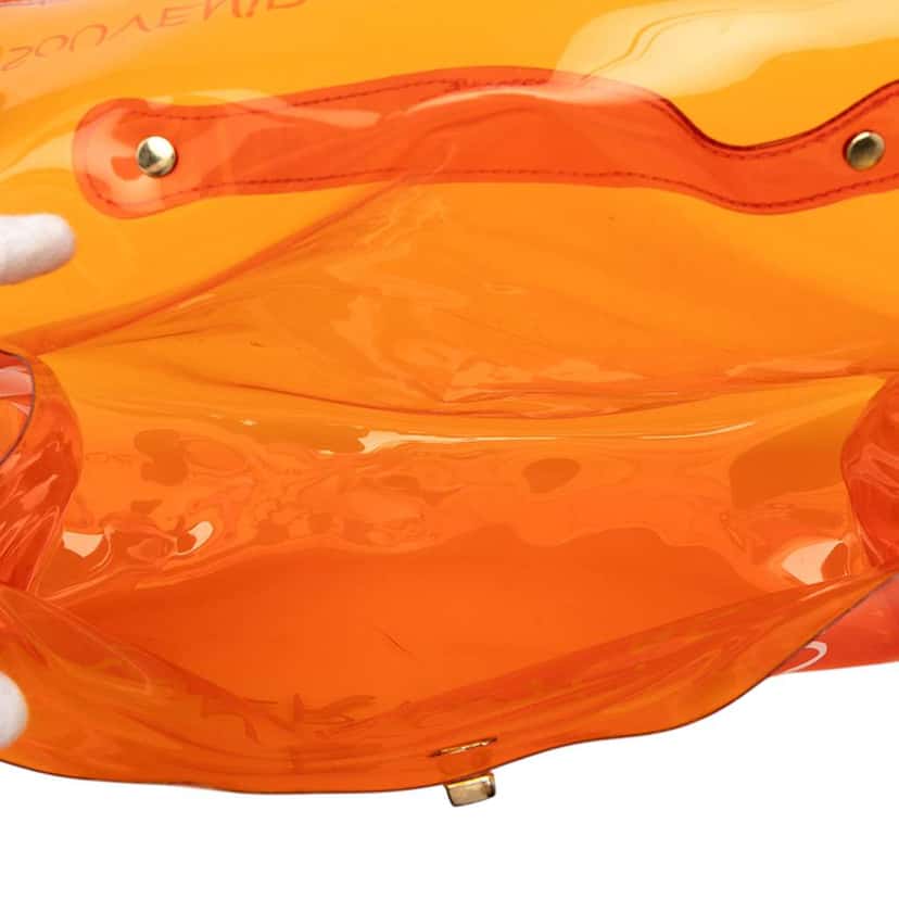 Hermès Vinyl Souvenir De L Exposition Kelly Handbag Orange Good condition - Model View