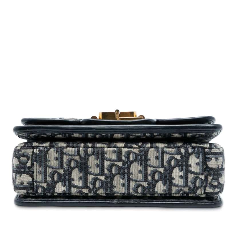 Dior Oblique Canvas CD Lock Chain Flap Crossbody Blue Canvas Very good condition - Inside View