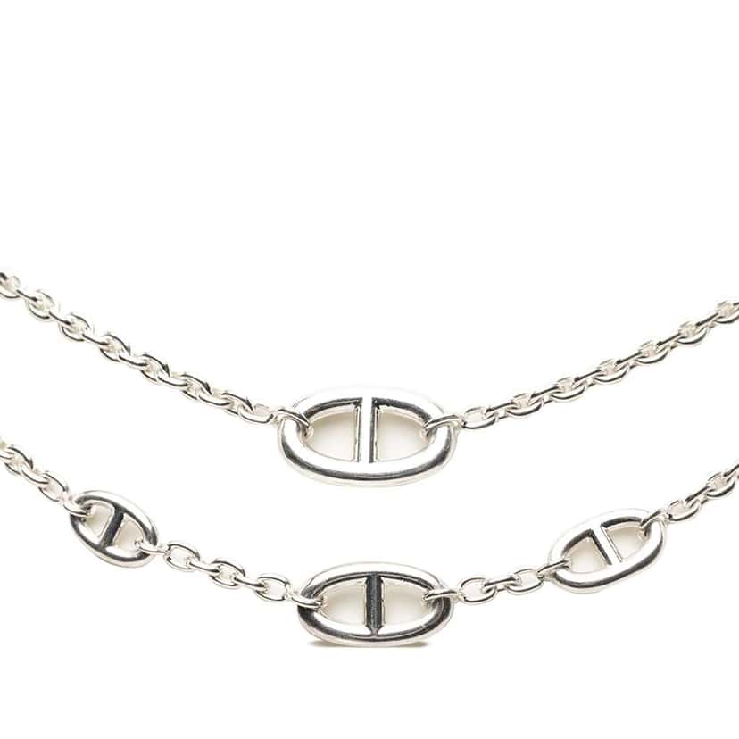 Hermès Sterling Silver Farandole Long Necklace 160 Silver Silver Good condition - Front View