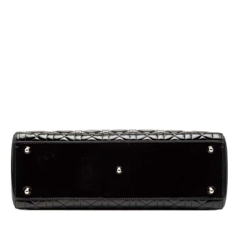 Dior Large Patent Cannage Lady Dior Black Leather Very good condition - Inside View