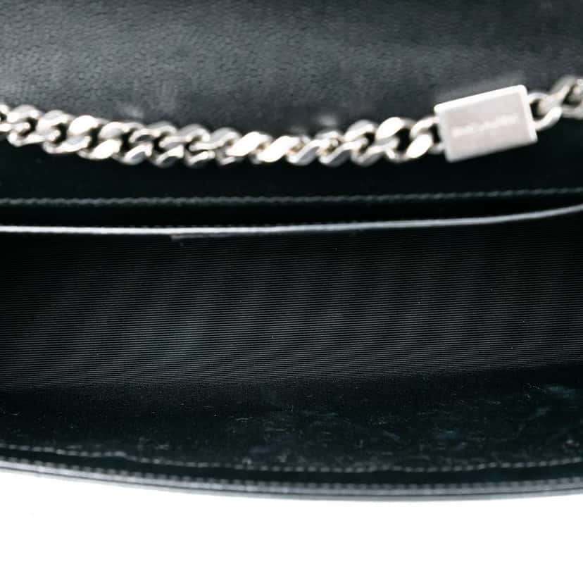 Saint Laurent Medium Grain De Poudre Leather Monogram Kate Crossbody Black Leather Very good condition - Model View