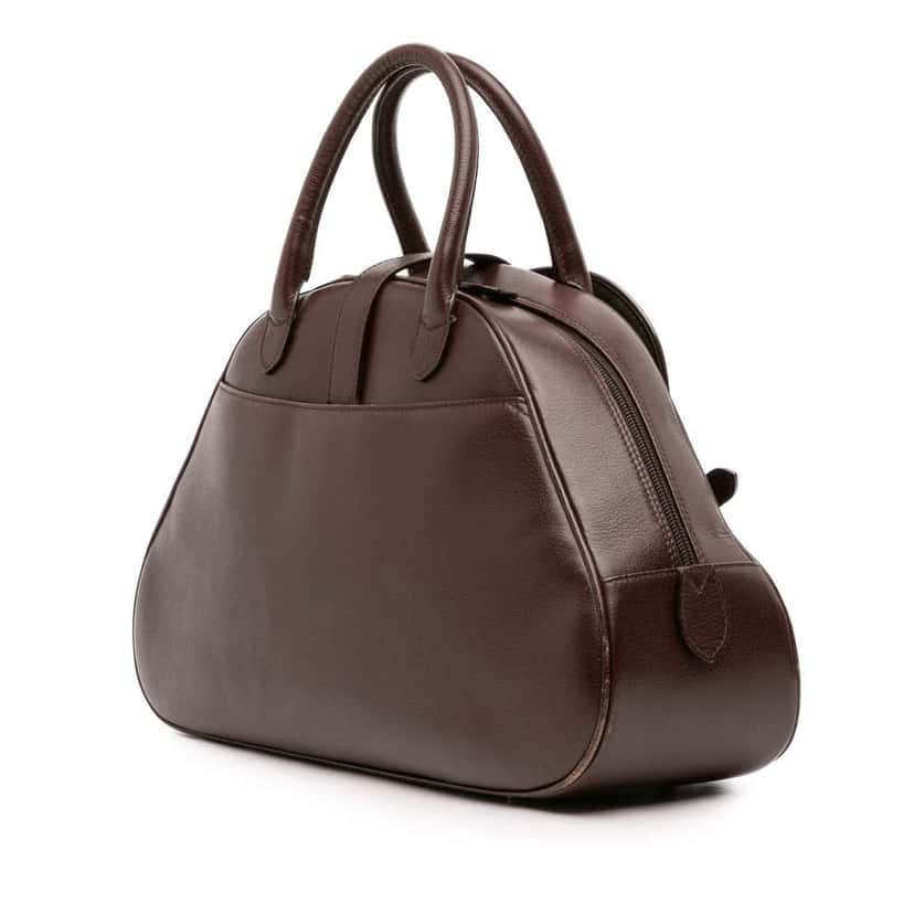Dior Calfskin Double Saddle Bowler Bag Brown Leather Good condition - Back View