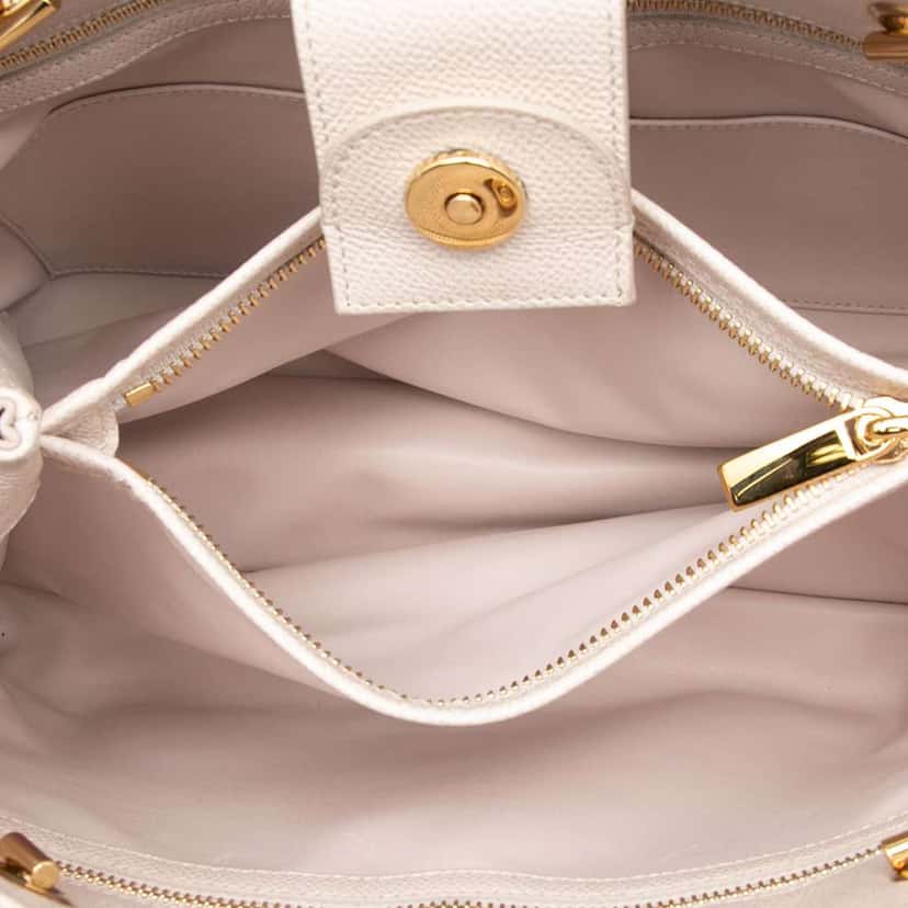 Salvatore Ferragamo Grained Calfskin Vara Melike Tote Brown Leather Good condition - Model View