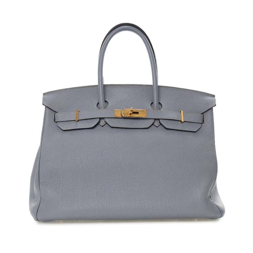 Hermès Togo Birkin Retourne 35 Blue Leather Good condition - Front View