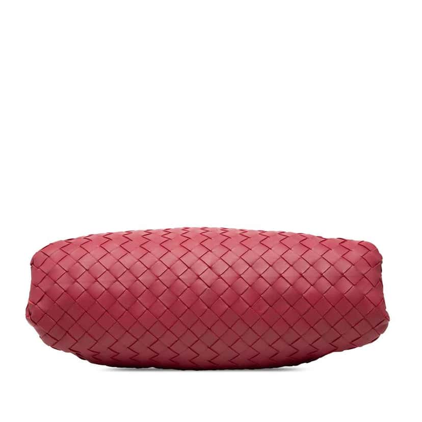 Bottega Veneta Nappa Intrecciato The Pouch Red Leather Good condition - Inside View
