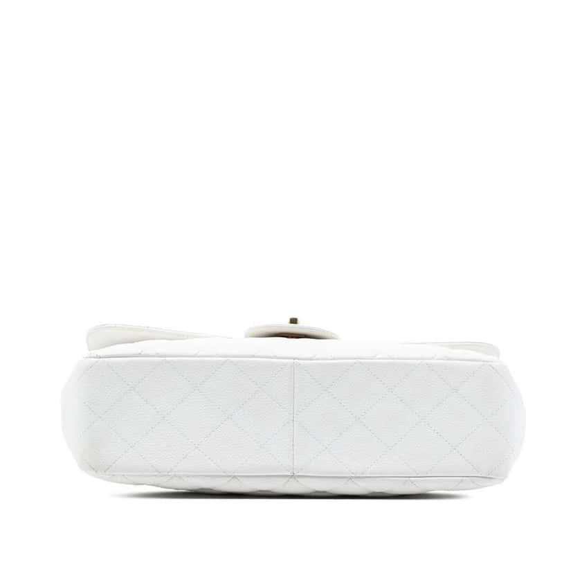 Chanel Jumbo Classic Caviar Single Flap White Leather Good condition - Inside View