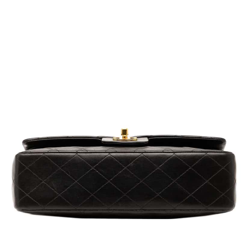 Chanel Medium Classic Lambskin Double Flap Black Leather Good condition - Inside View