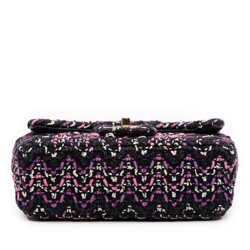 Chanel Mini Rectangular Classic Multicolor Cotton Stitched Single Flap Black Cotton Very good condition - Inside View