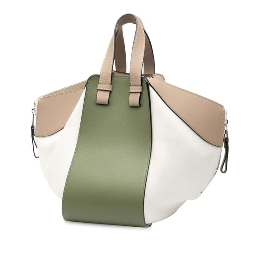 Loewe Small Tricolor Soft Grained Calfskin Hammock Bag Green Leather Very good condition - Back View
