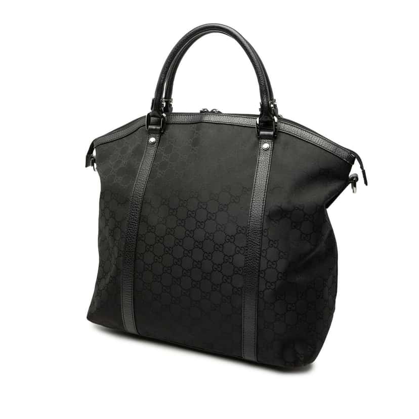 Gucci Large GG Canvas Charm Dome Satchel Black Canvas Good condition - Back View