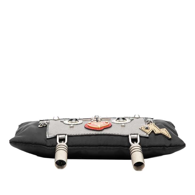 Prada Tessuto Saffiano Robot Chain Shoulder Bag Black Good condition - Inside View
