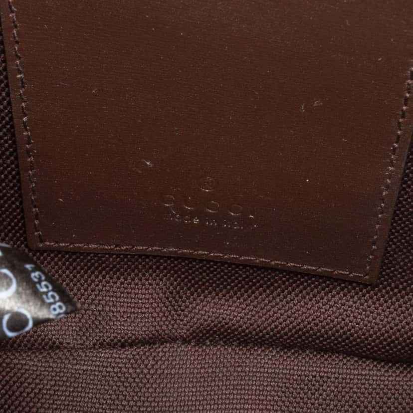 Gucci Mini GG Canvas Web Bucket Bag Brown Canvas Very good condition - Box View