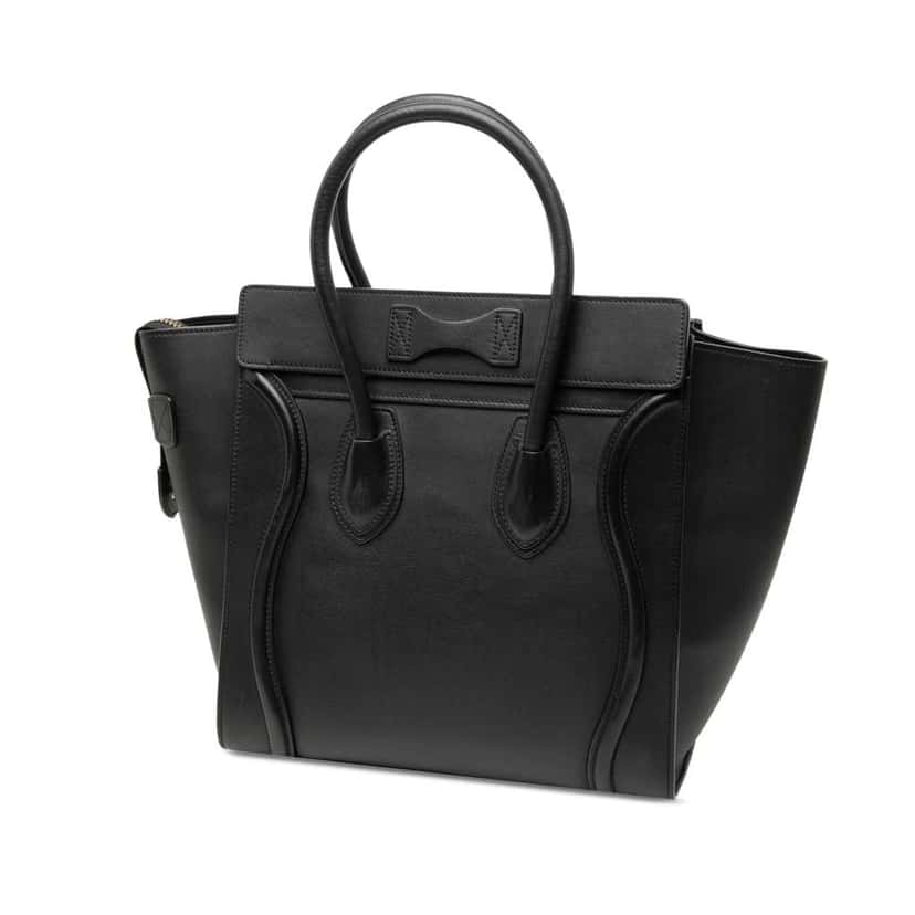 Celine Micro Smooth Calfskin Luggage Tote Black Leather Good condition - Back View