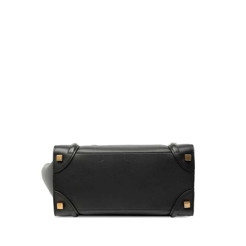 Celine Micro Smooth Calfskin Luggage Tote Black Leather Good condition - Inside View