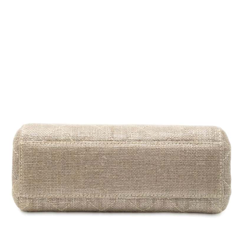 Chanel Mini CC Stitched Linen Chain Tote Brown Canvas Good condition - Inside View