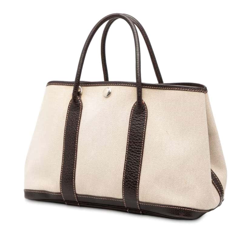 Hermès Toile and Negonda Garden Party 30 Brown Canvas Good condition - Back View