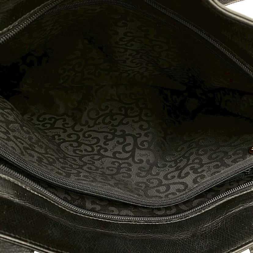 Saint Laurent Arabesque Embossed Leather Tote Black Leather Good condition - Box View