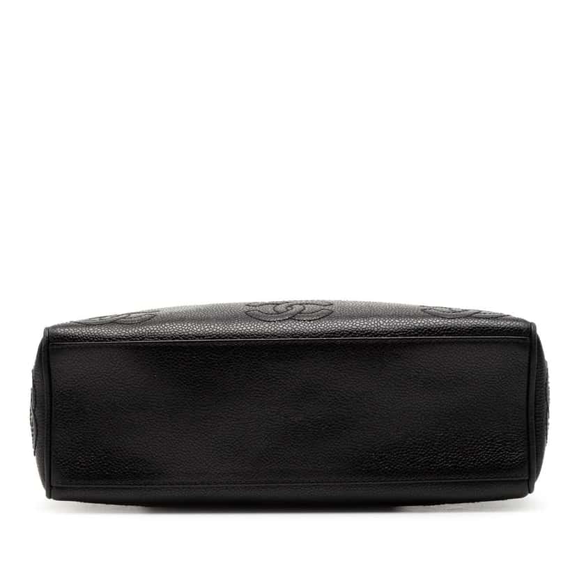 Chanel Triple CC Caviar Shoulder Bag Black Leather Good condition - Inside View