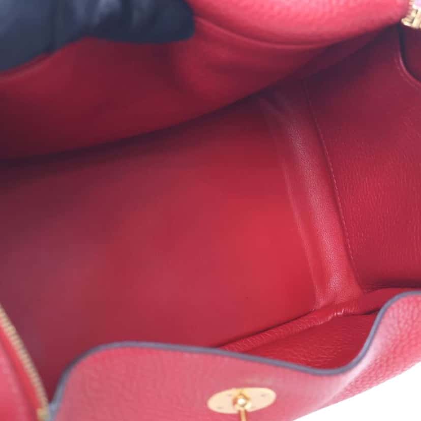 Hermès Clemence Lindy 26 Red Leather Good condition - Box View