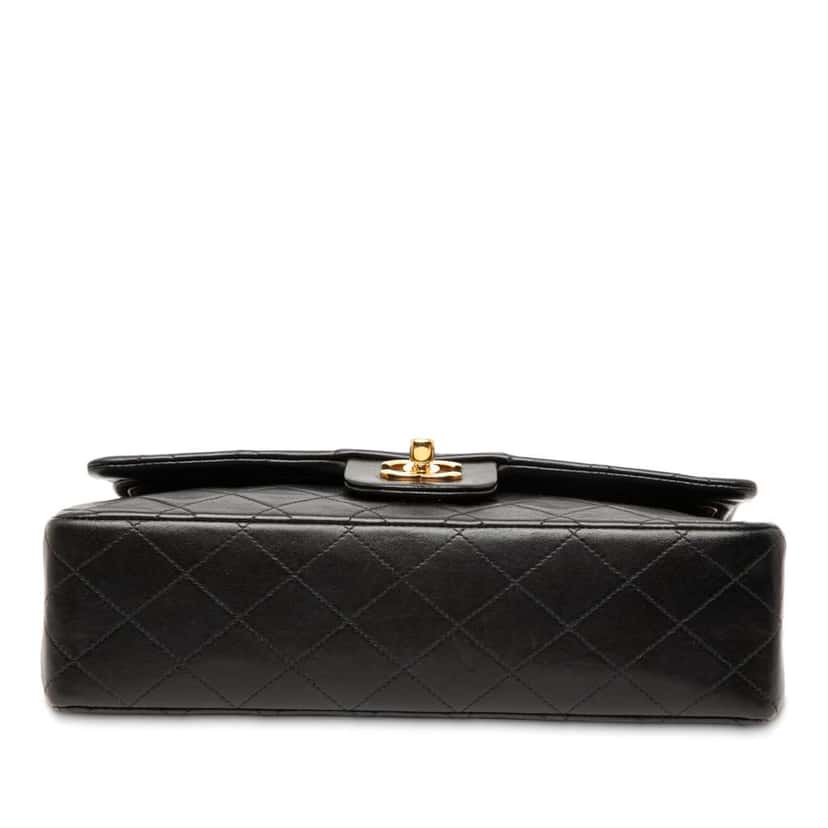 Chanel Medium Classic Lambskin Double Flap Black Leather Good condition - Inside View
